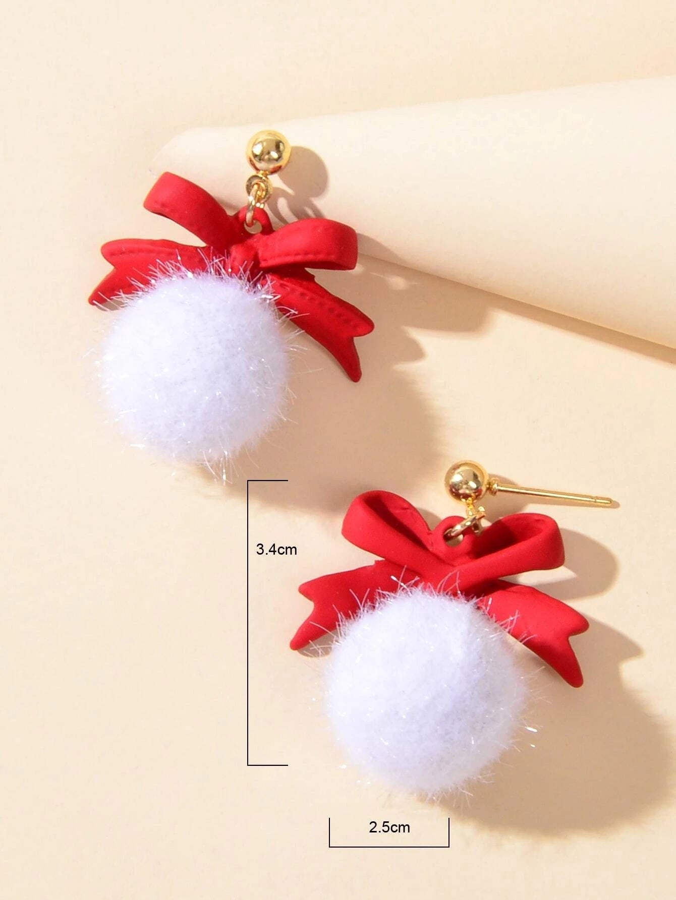 Bow Ball Earrings Dangle Drop Charm Stud Jewelry Women Girl Teens Beautiful Gift