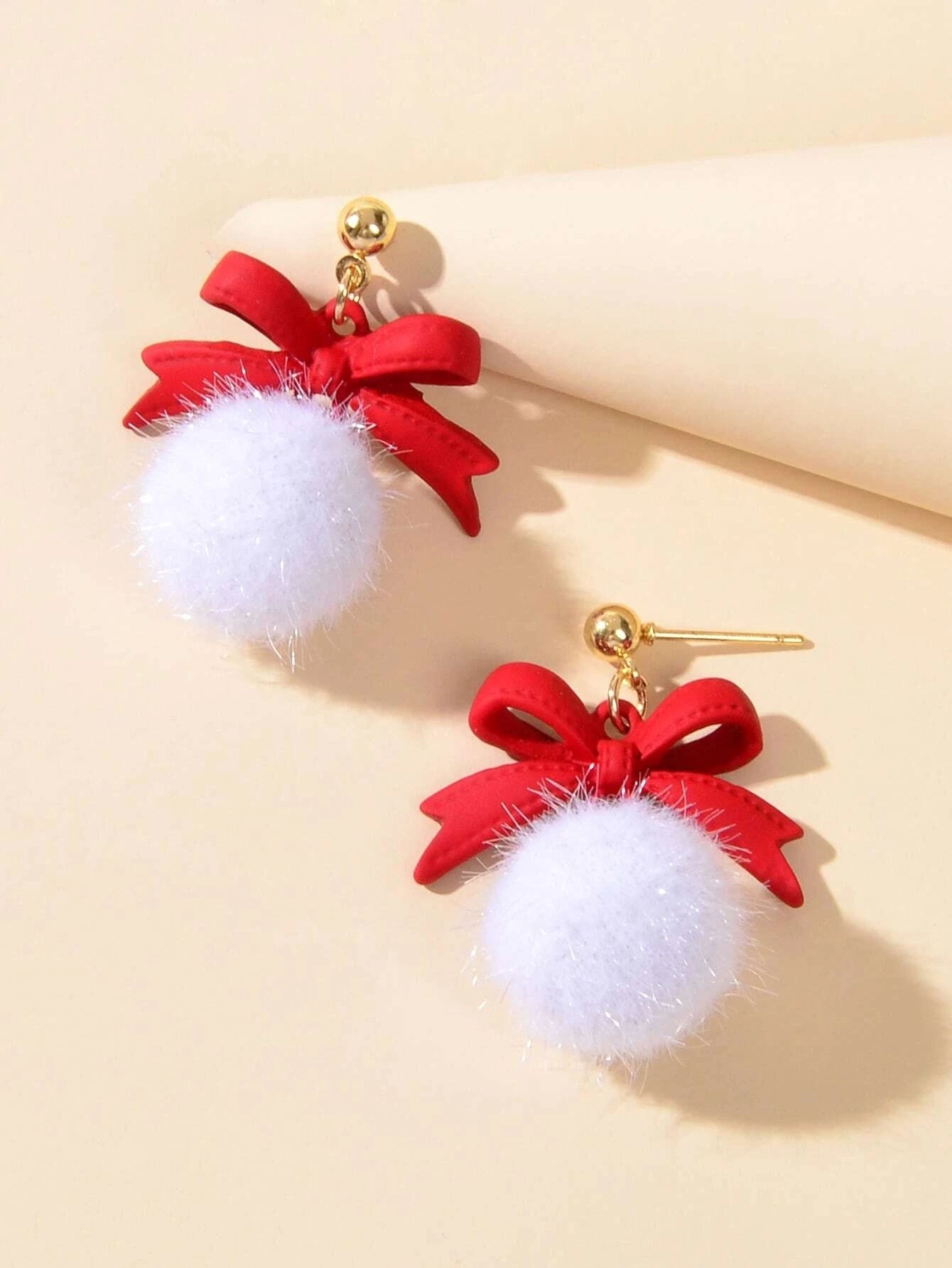 Bow Ball Earrings Dangle Drop Charm Stud Jewelry Women Girl Teens Beautiful Gift