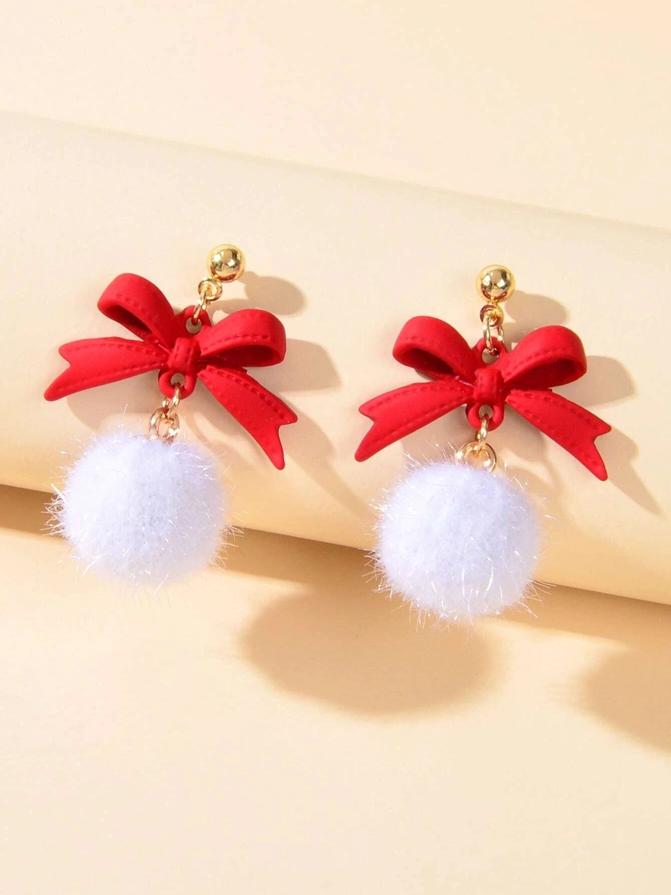 Bow Ball Earrings Dangle Drop Charm Stud Jewelry Women Girl Teens Beautiful Gift