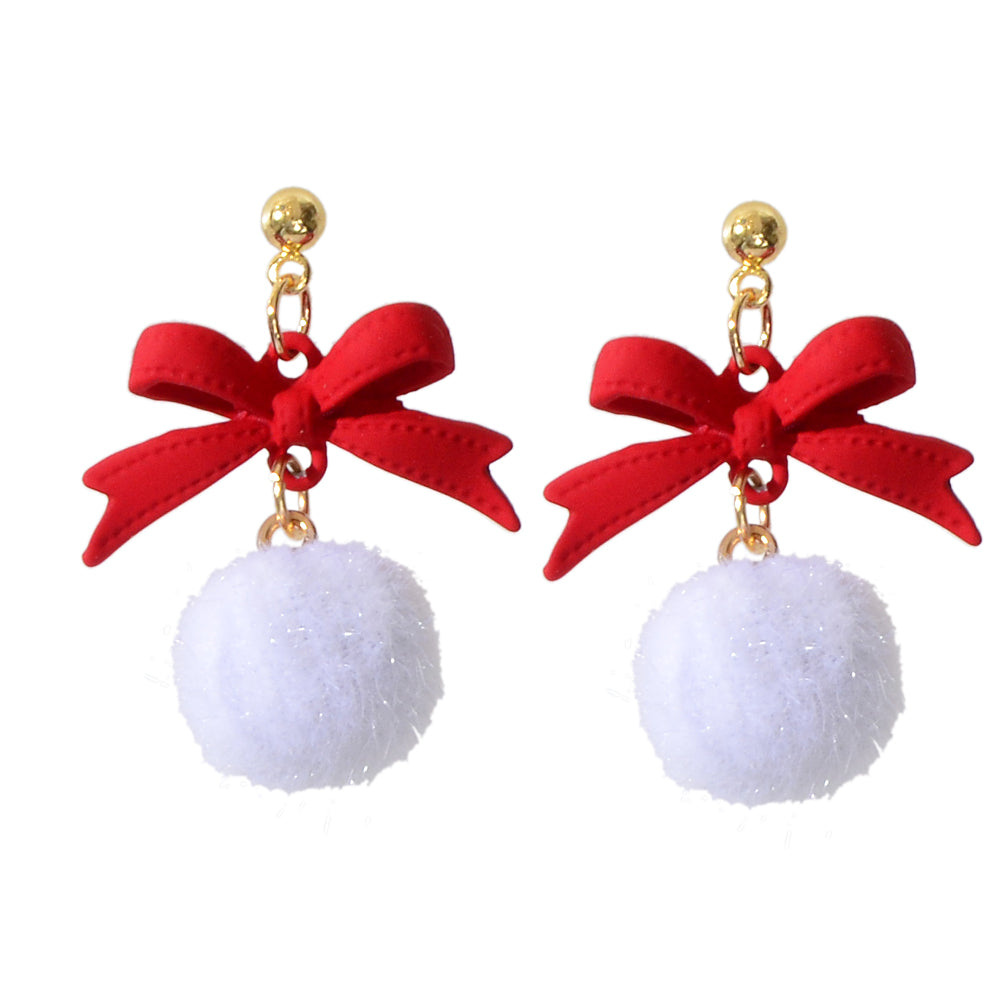 Bow Ball Earrings Dangle Drop Charm Stud Jewelry Women Girl Teens Beautiful Gift